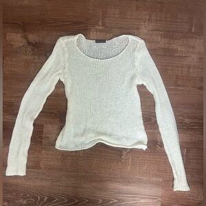 Brandy Melville Cream Scoop Neck Sweater